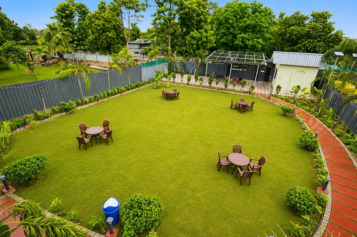 Aerial view of the event lawn