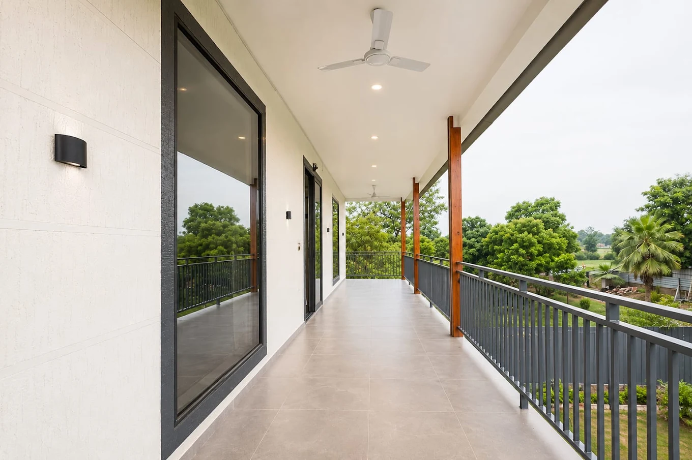 First-floor balcony overlooking the property